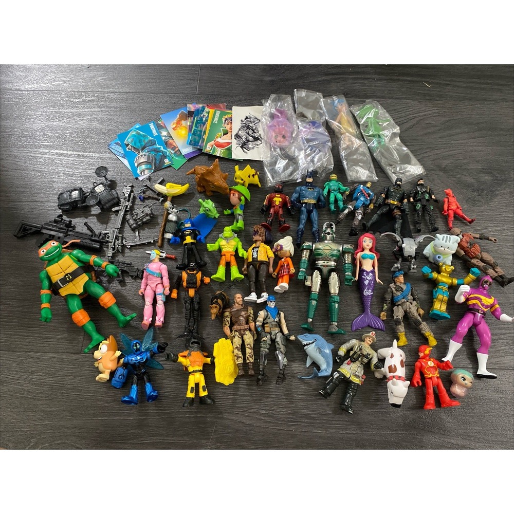 Fortnite Action Figure Lot With Some Accessories & Other Figures DC Turtle ….
